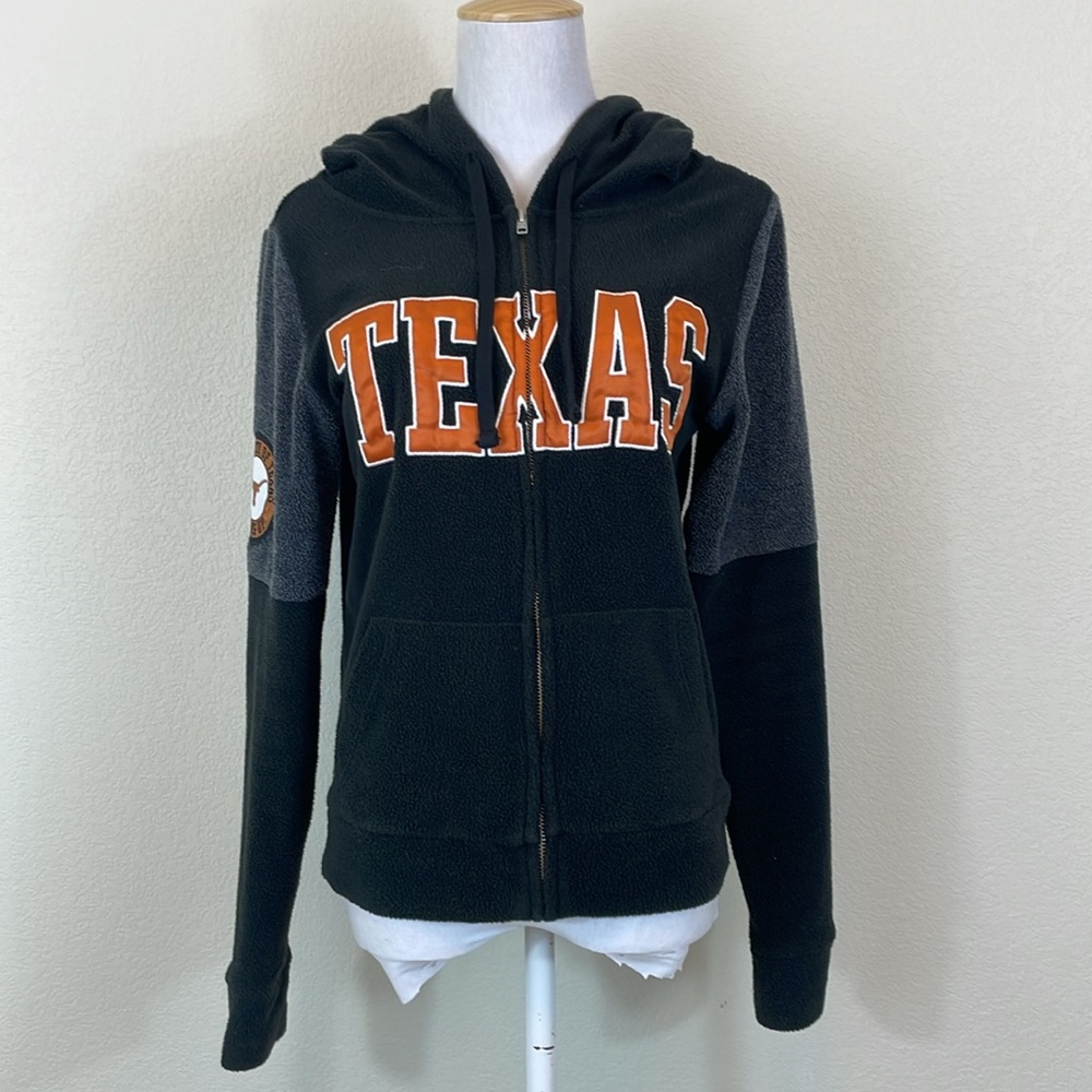 Victoria’s Secret Pink UT black gray fleece‎ jacket size xs